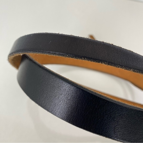 Unique Asymmetrical Black Leather Belt Thin Waist Statement Belt main image 5